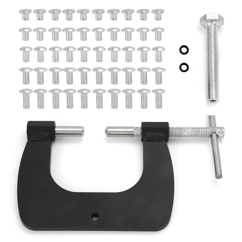 Foruly Semi Tubular Rivets Tool, 1/8" Vent Window Restoration Tool Kit for Tonka Pinball Vent Colema n Repair, 50 Piece Set (Standard) - Image 1